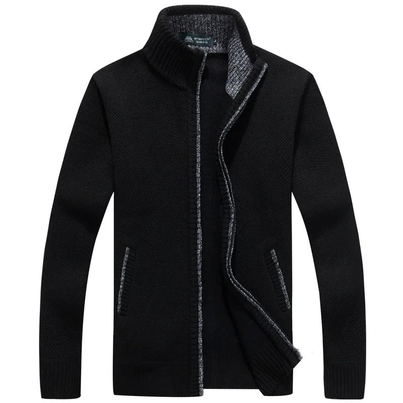 Krohn-e | Strickjacke mit Karofutter Wollmischung Warm und Stilvoll