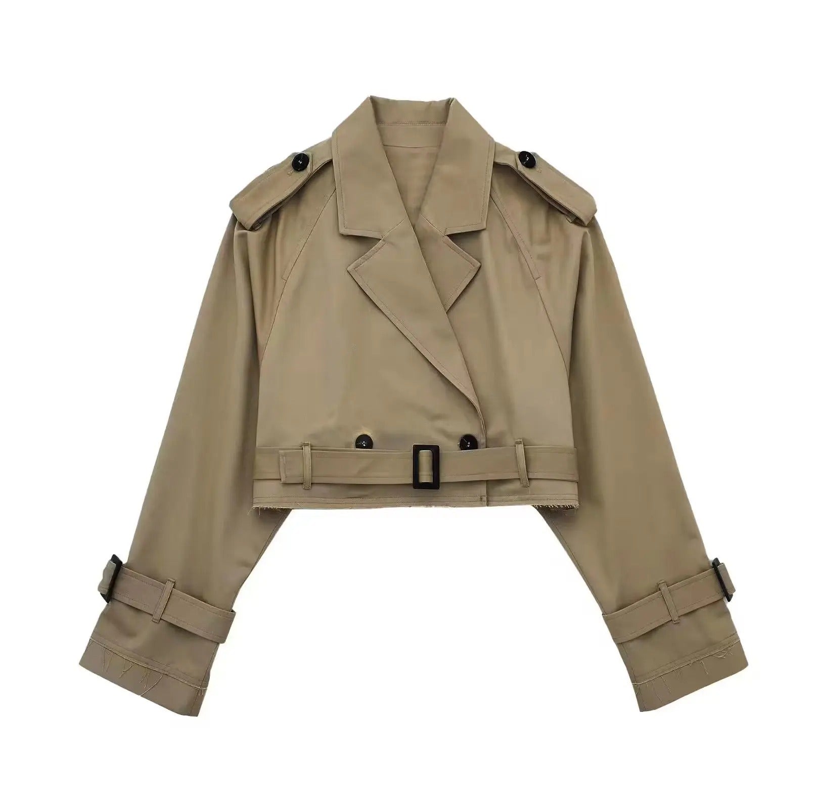 Damen-Trenchcoat Ella: Stilvoller, kurzer, zweireihiger Überwurf