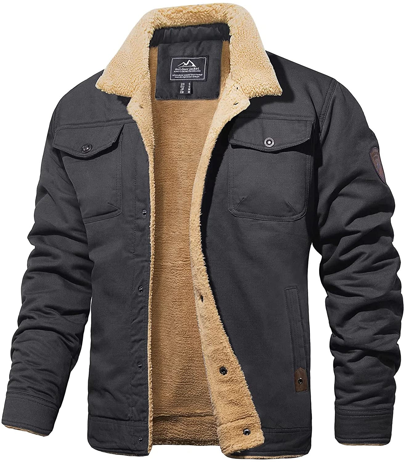 Krohn-e | Winterjacke mit Sherpa-futter Wasserabweisend Warm und Robust
