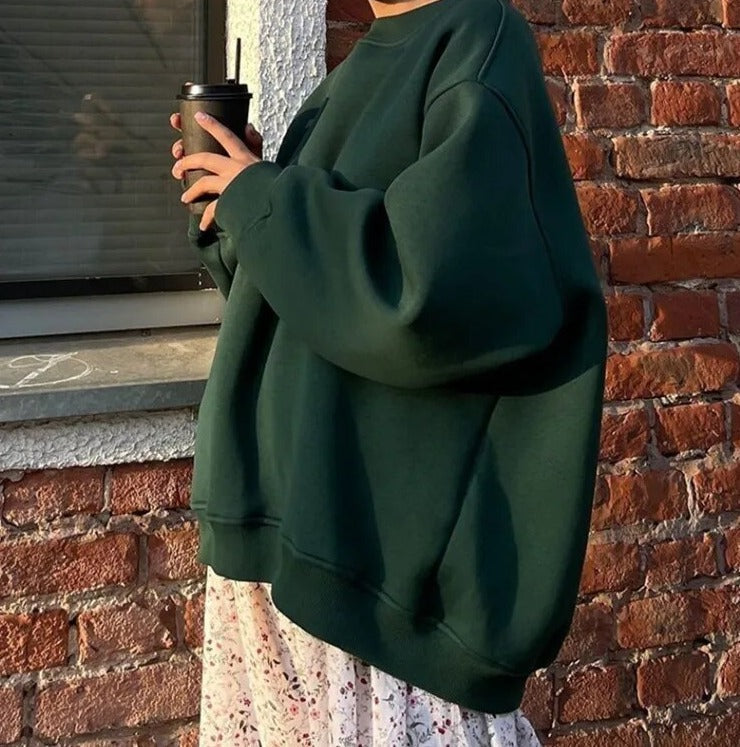 Damen Basic-Sweatshirt in Übergröße von Fudus