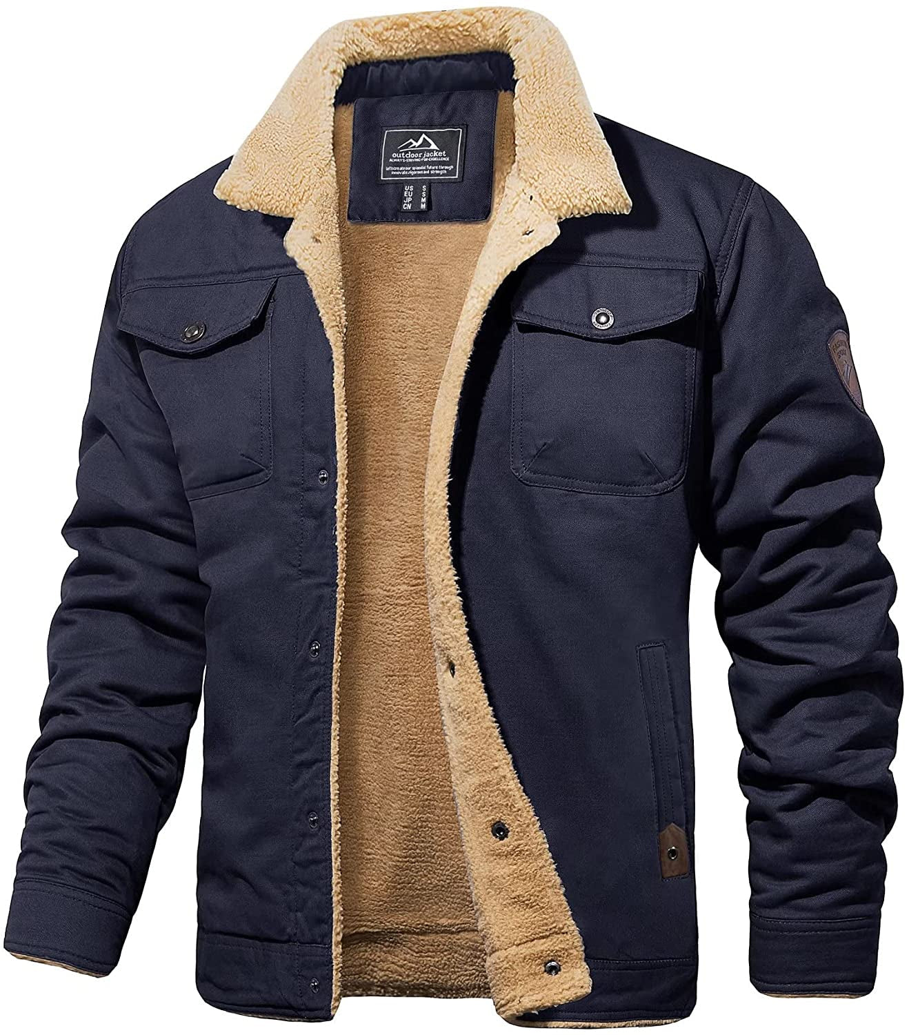 Krohn-e | Winterjacke mit Sherpa-futter Wasserabweisend Warm und Robust