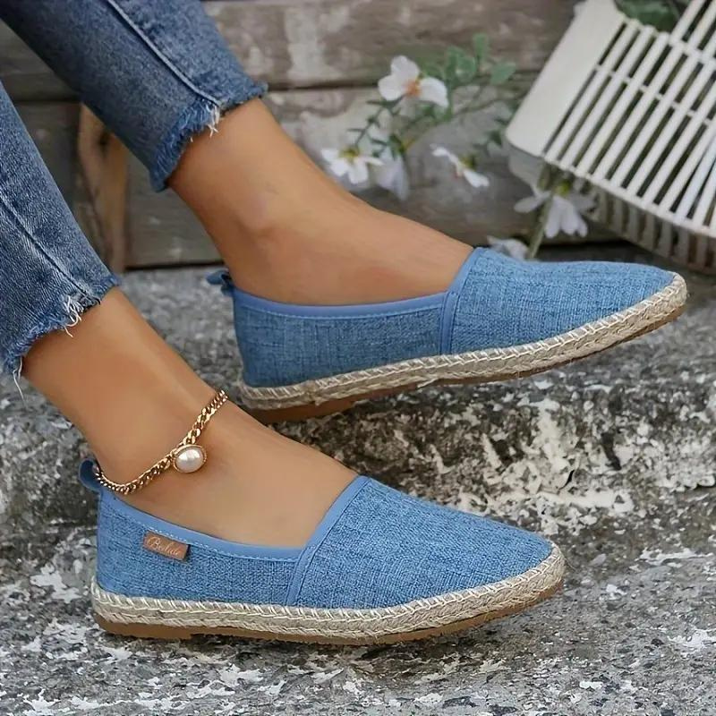Vellara | Damen Espadrilles Flache Schlupfschuhe