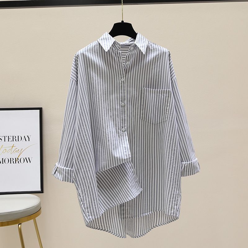 Venka | Damen Gestreiftes Oversize Hemd Langarm