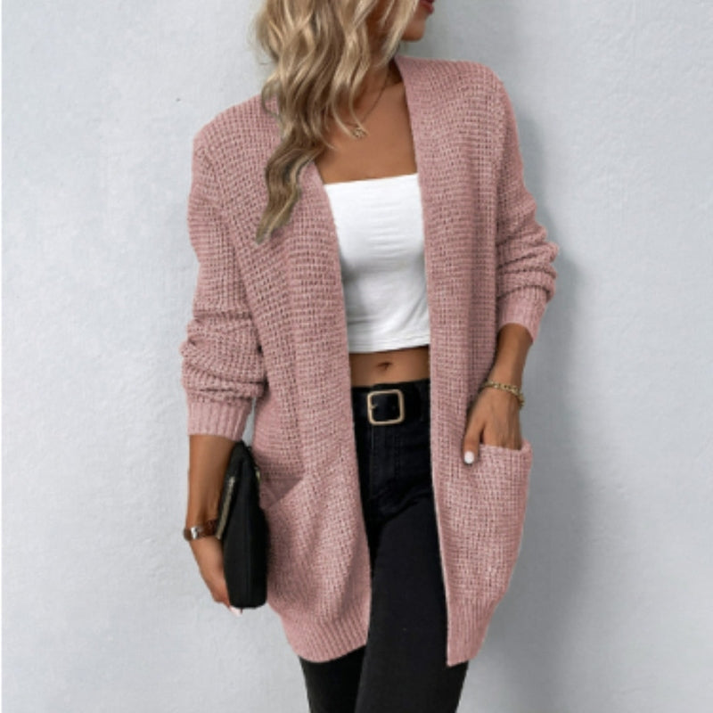 Isabell Damen Strickjacke mit langen Ärmeln