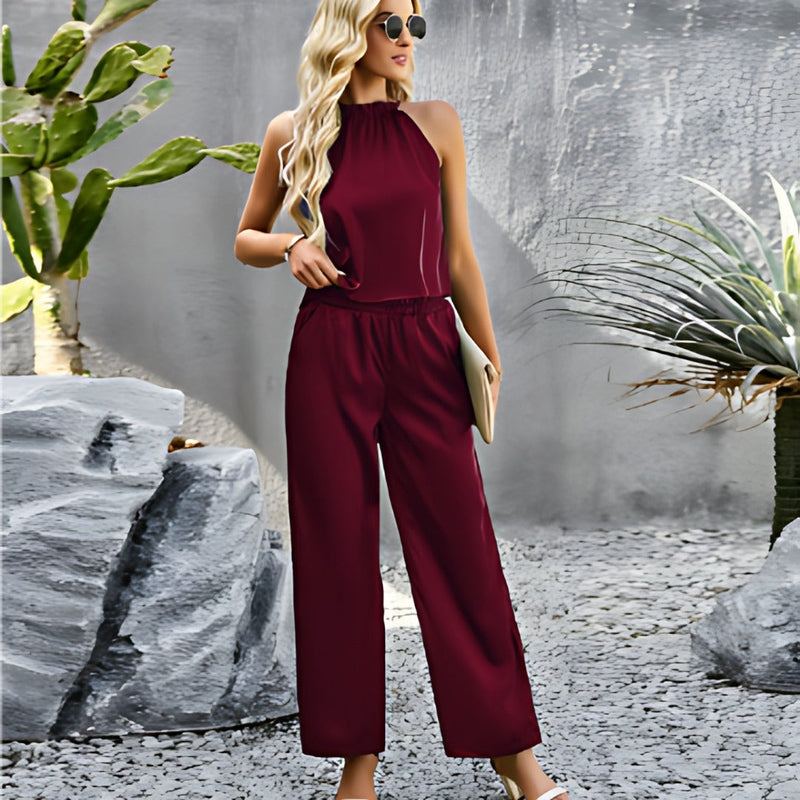 Elegantes Damen-Outfit: Lara Set mit Hose und Halsband