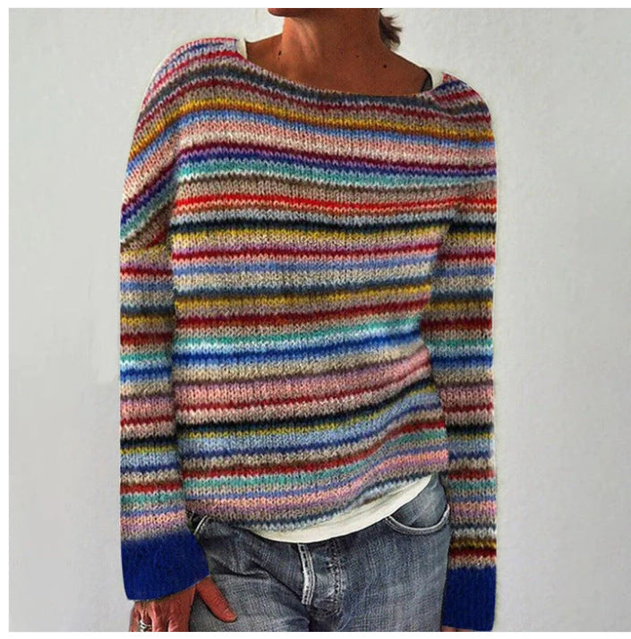 Damenpullover Marlene mit bunten Streifen