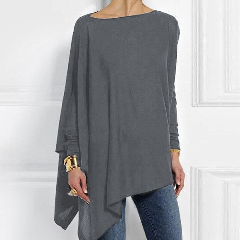 Amaya Damen Top – asymmetrischer Schnitt, Sommer
