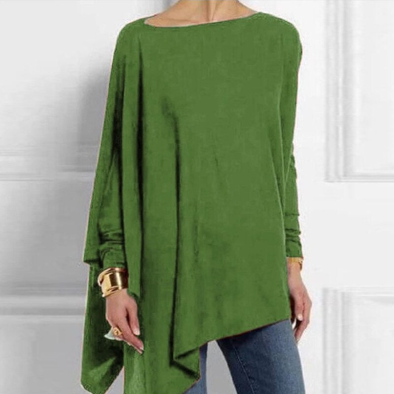Amaya Damen Top – asymmetrischer Schnitt, Sommer