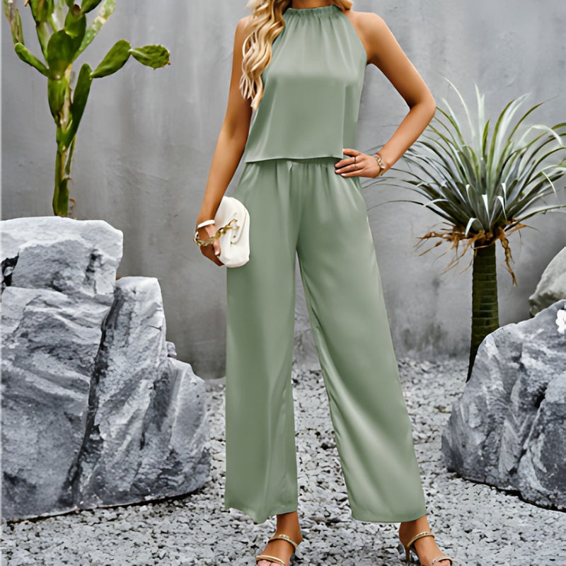 Elegantes Damen-Outfit: Lara Set mit Hose und Halsband