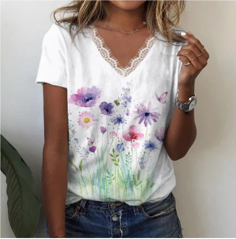 Damen-T-Shirt Marita: Modernes V-Ausschnitt-Shirt