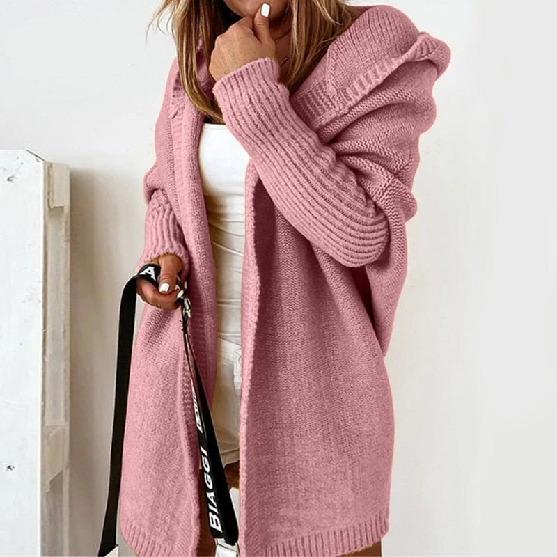 Sarina: Weiche Damen-Strickjacke mit Kapuze