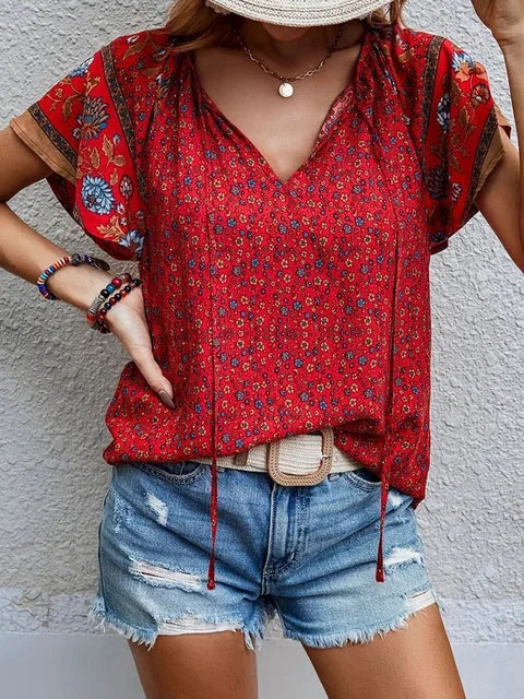 Damenbluse Saskia: lockere Passform im Boho-Stil
