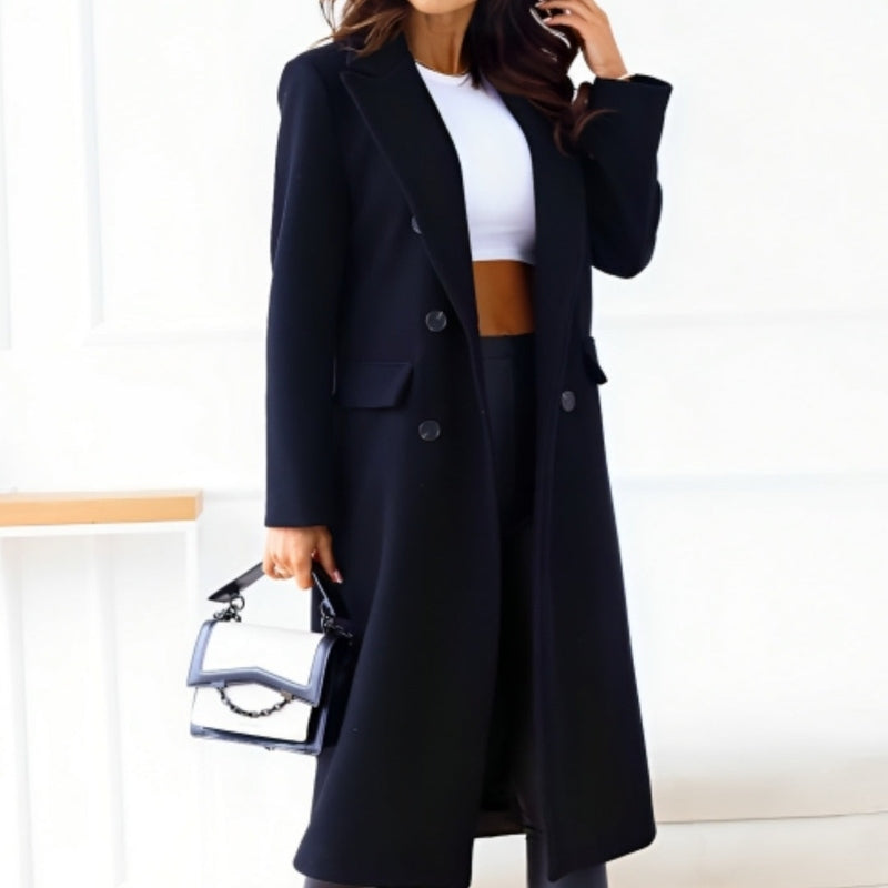Elegantes Damen-Mantel Benedicta mit doppelter Knopfreihe