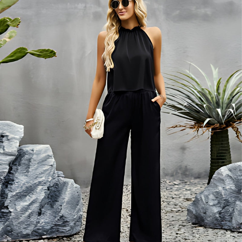 Elegantes Damen-Outfit: Lara Set mit Hose und Halsband