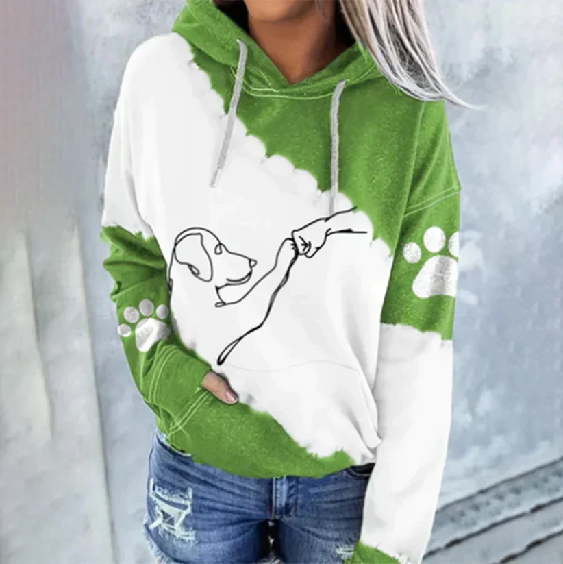 Niedlicher Hundeprint Damen Hoodie von Fudus