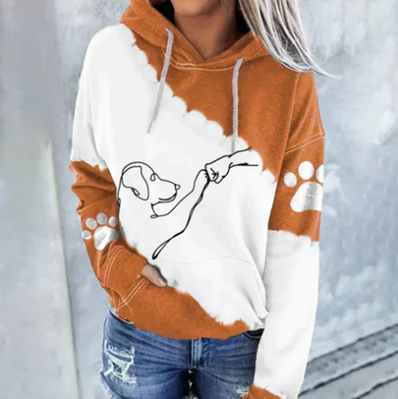 Niedlicher Hundeprint Damen Hoodie von Fudus