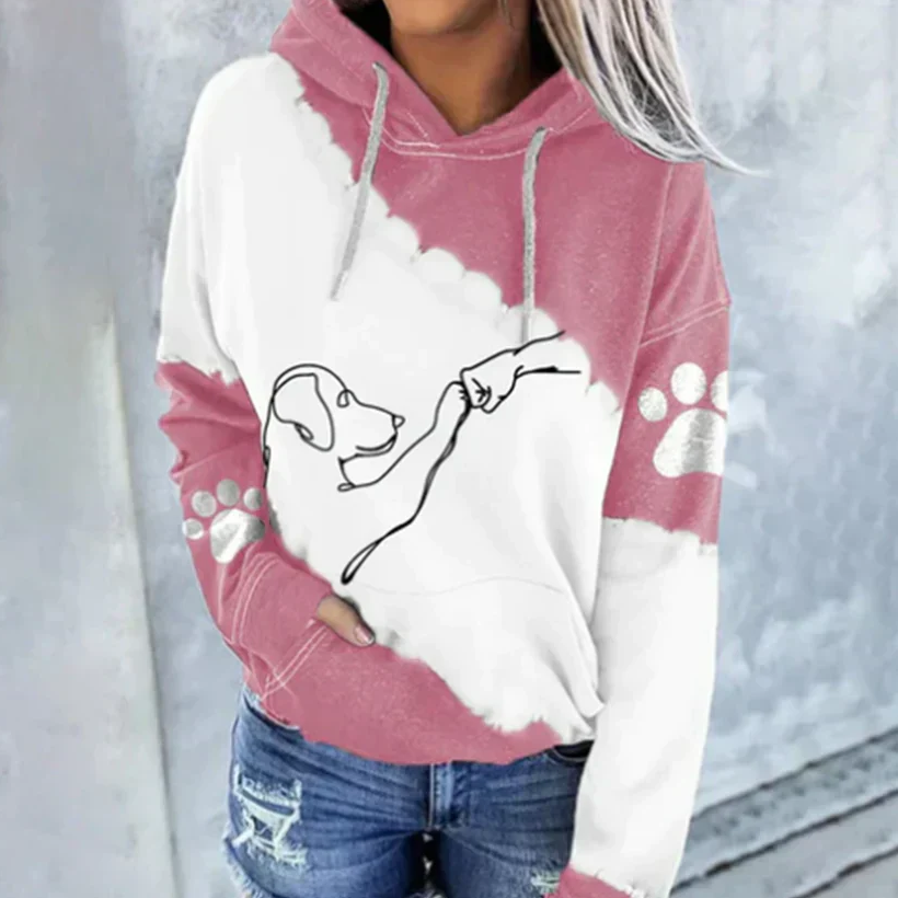 Niedlicher Hundeprint Damen Hoodie von Fudus