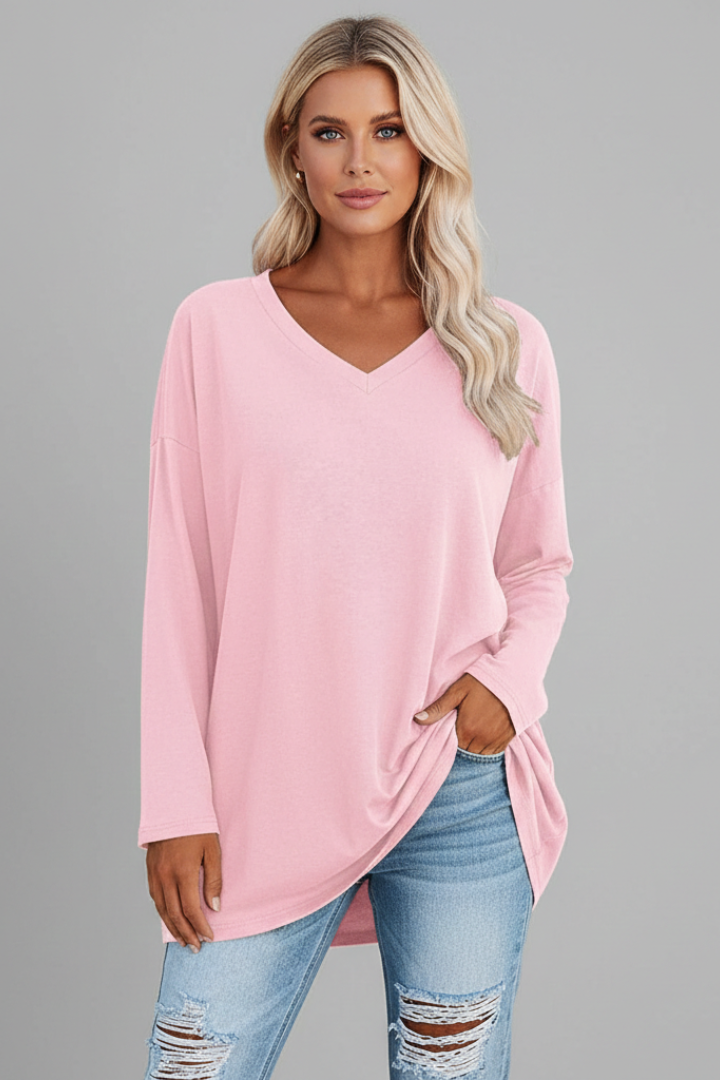 Vesperina | Damen V-Ausschnitt Langarmshirt