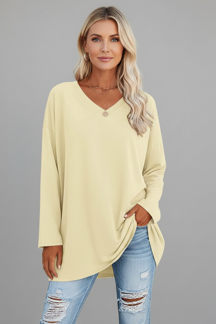 Vesperina | Damen V-Ausschnitt Langarmshirt