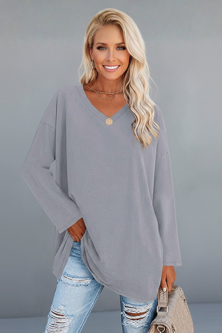 Vesperina | Damen V-Ausschnitt Langarmshirt