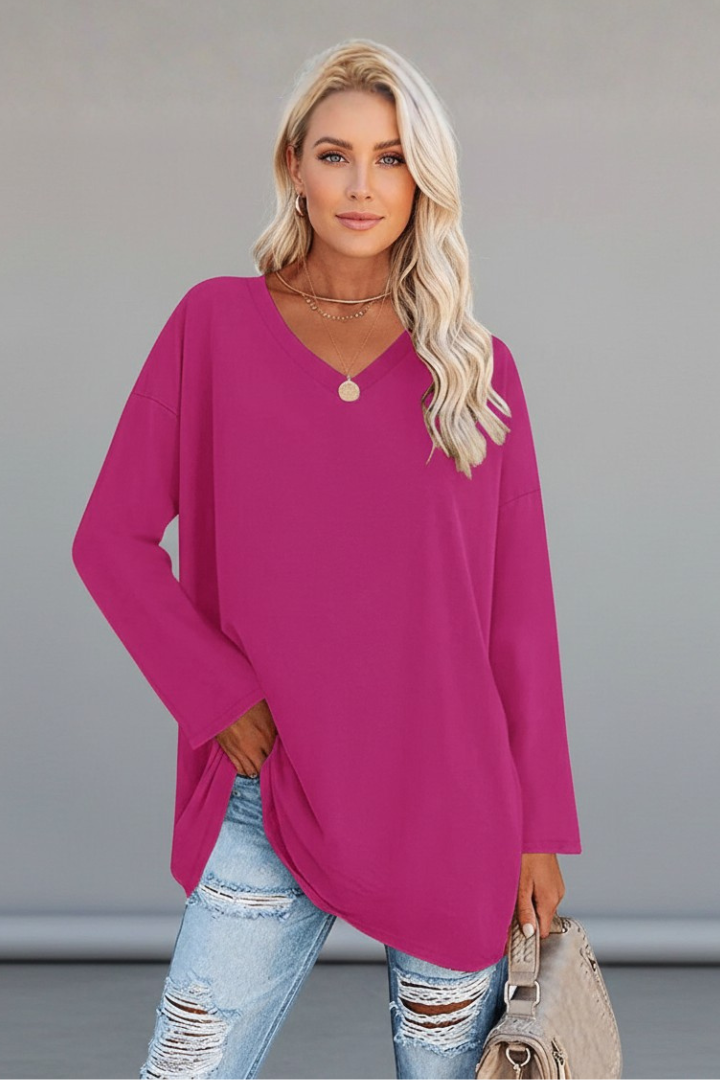 Vesperina | Damen V-Ausschnitt Langarmshirt