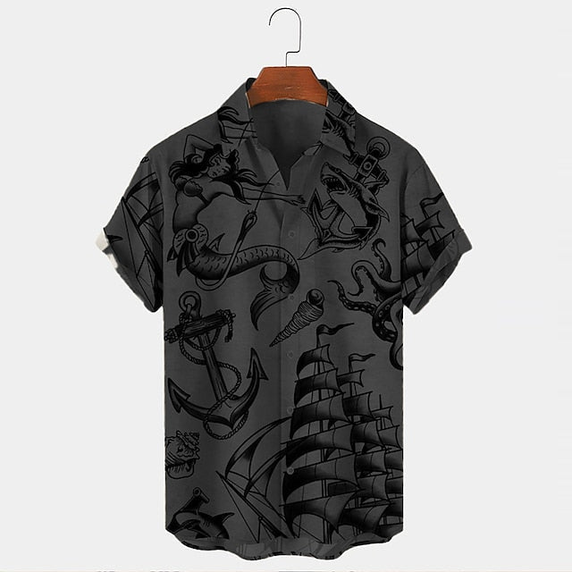 Stanislaw Sommer-Ankerhemd für Herren im Vintage-Stil