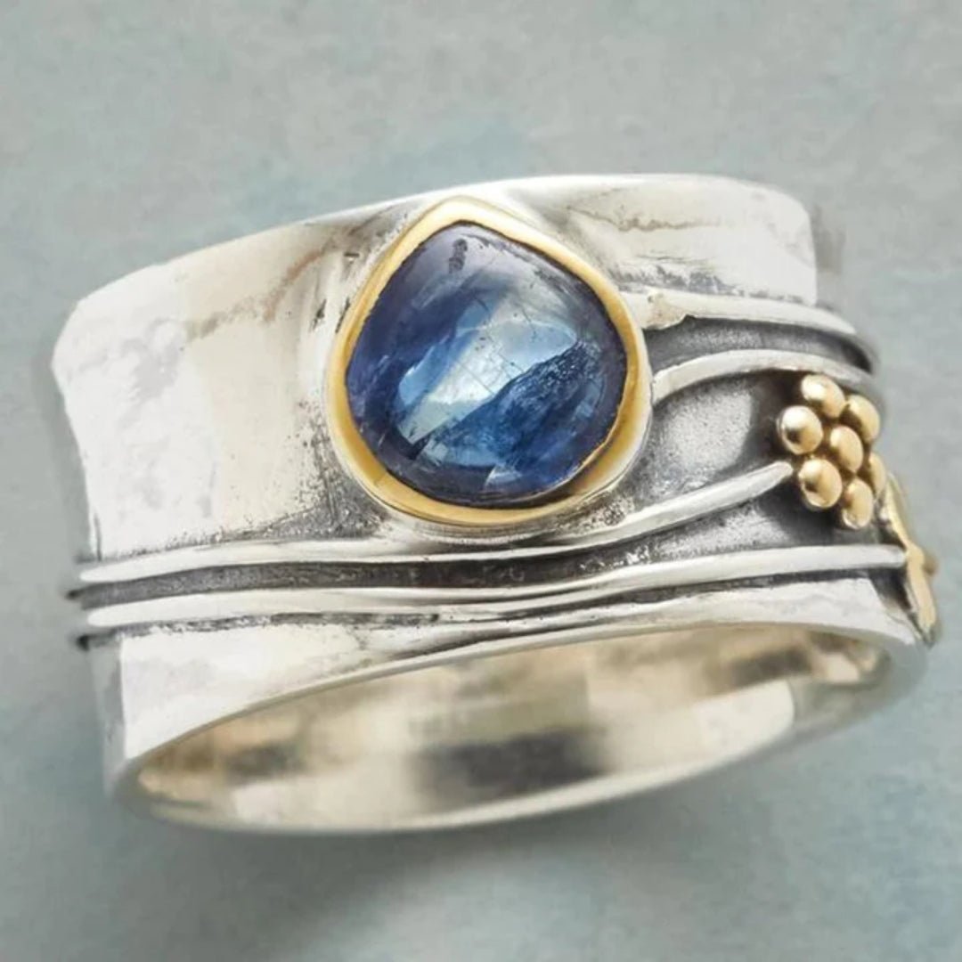 KROHN-E Damen Vintage Ring Stein Einzigartiges Design