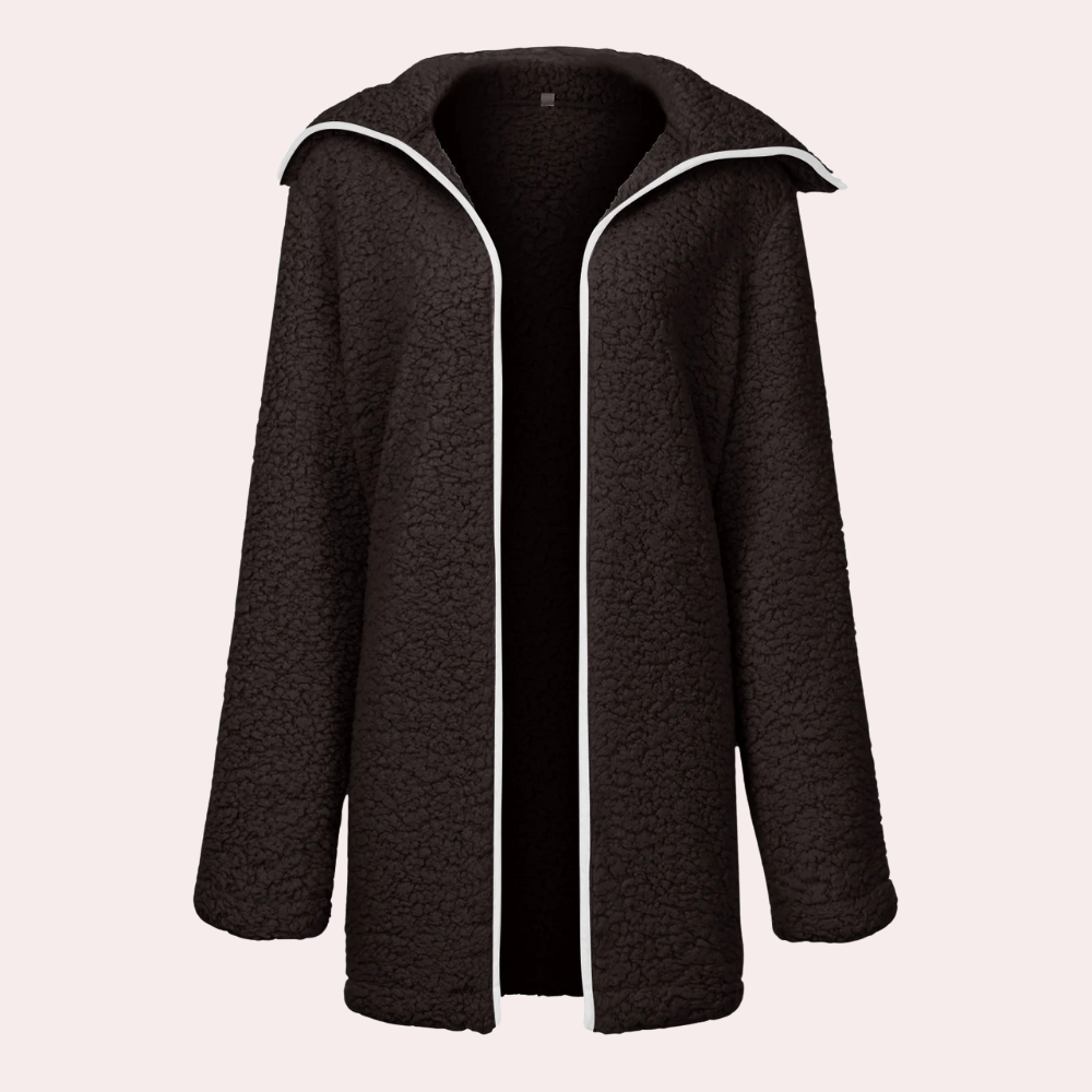 Damen Kapuzenjacke aus weichem Plüsch von Fudus