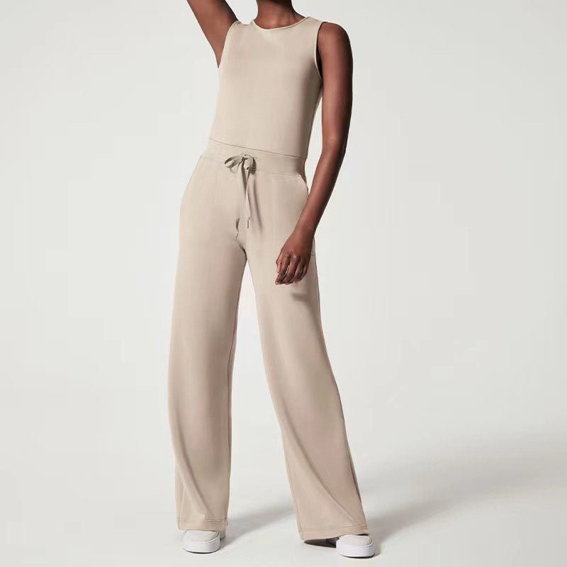 KROHN-E Damen Jumpsuit Verstellbare Träger Schwarz