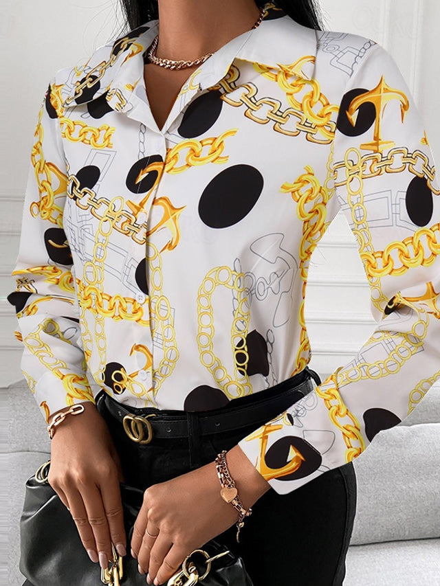Krohn-e | Schicke Damenbluse mit Goldenen Details