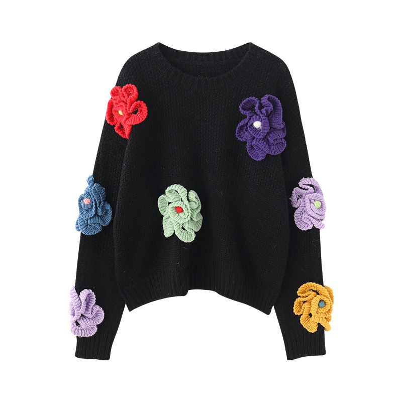 Noar Vintage 3D Flower Pullover