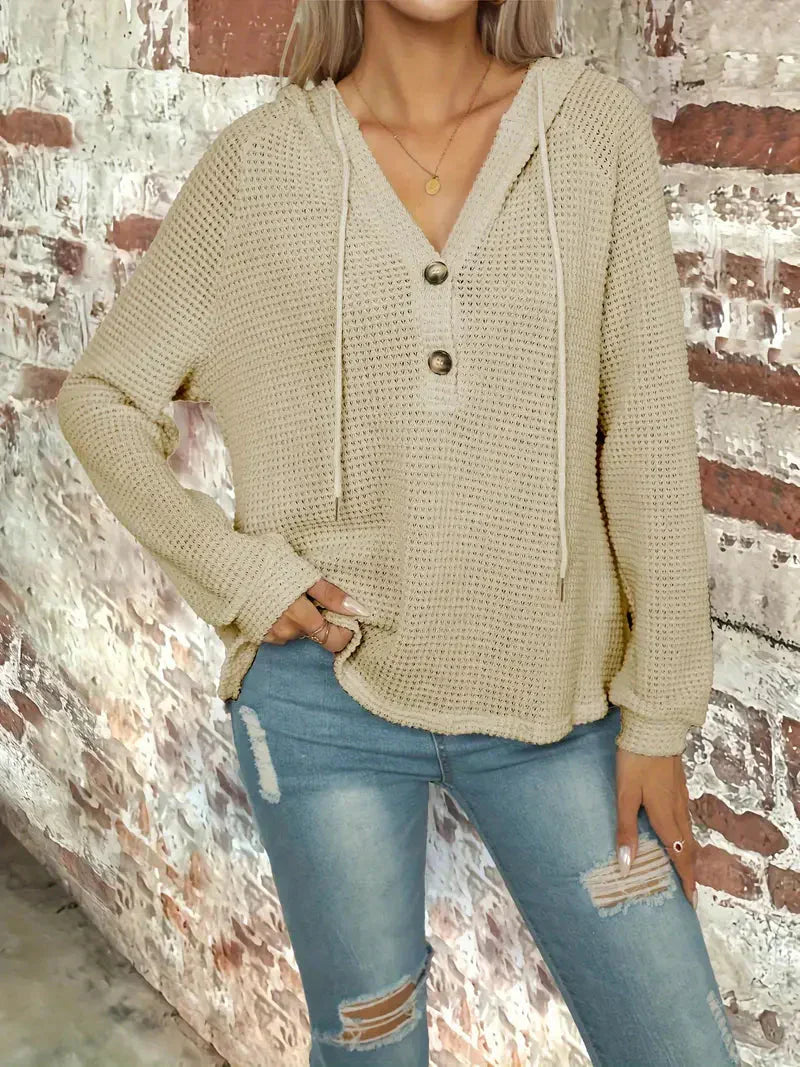 Fudus Kapuzenpullover: Knopfverschluss & Kordelzug