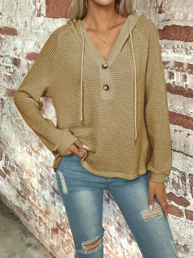 Fudus Kapuzenpullover: Knopfverschluss & Kordelzug