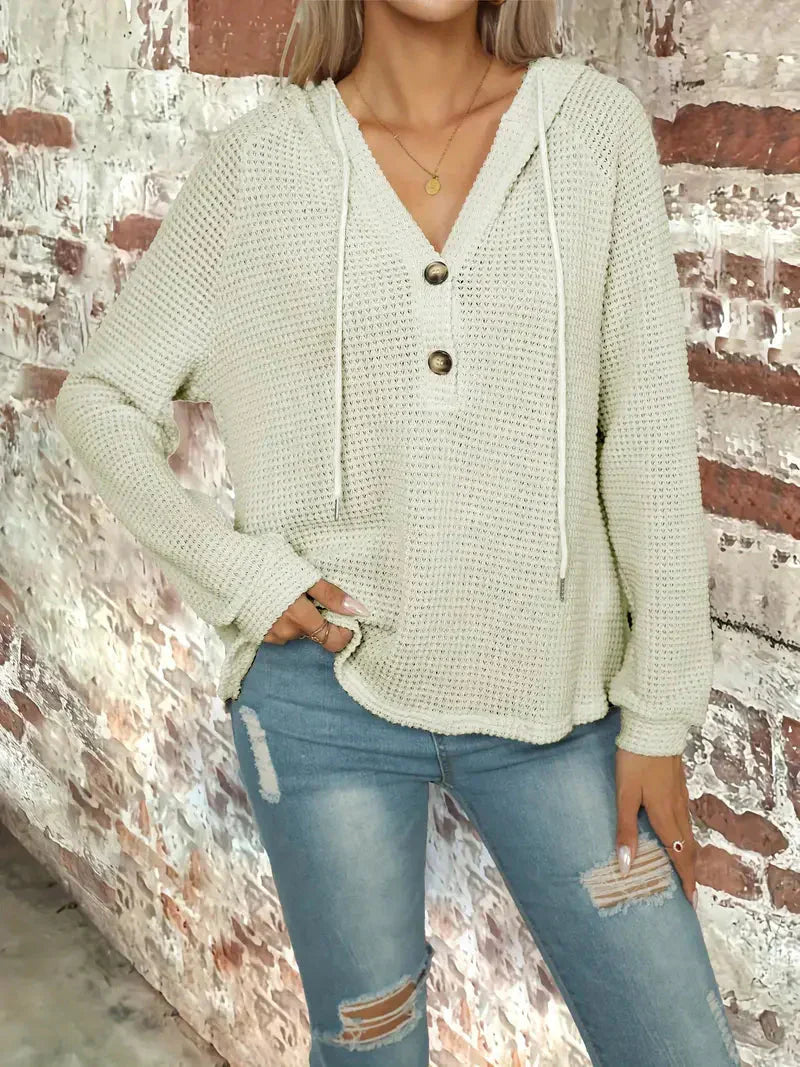 Fudus Kapuzenpullover: Knopfverschluss & Kordelzug