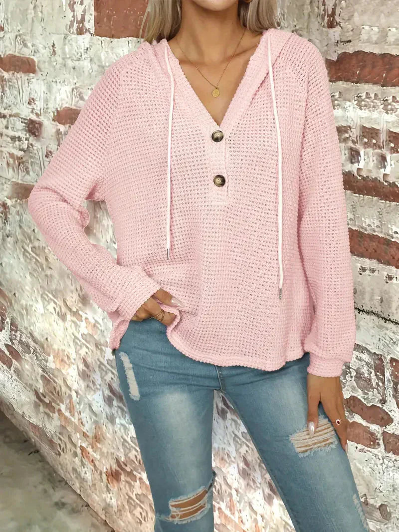 Fudus Kapuzenpullover: Knopfverschluss & Kordelzug