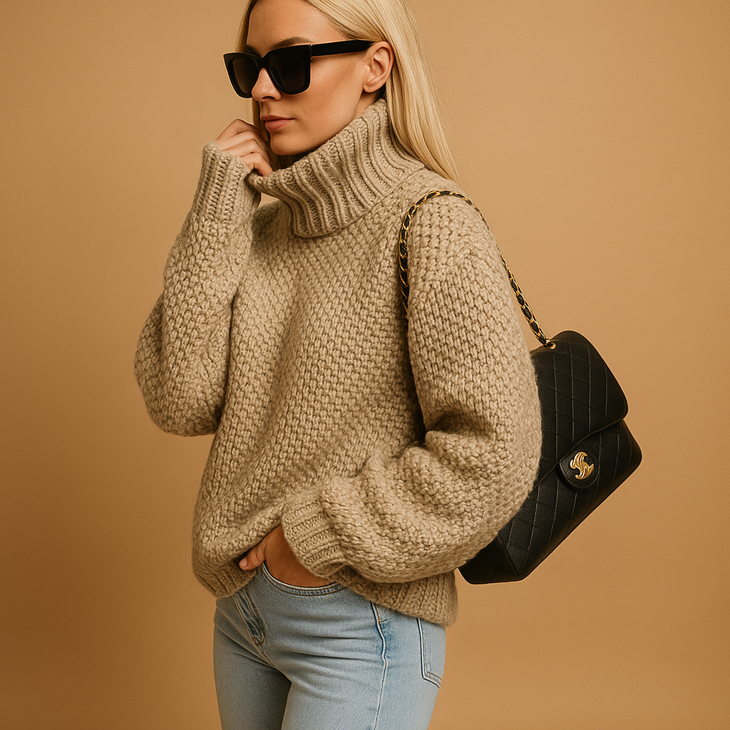 Krohn-e | Eleganten Strick Damen Rollkragenpullover
