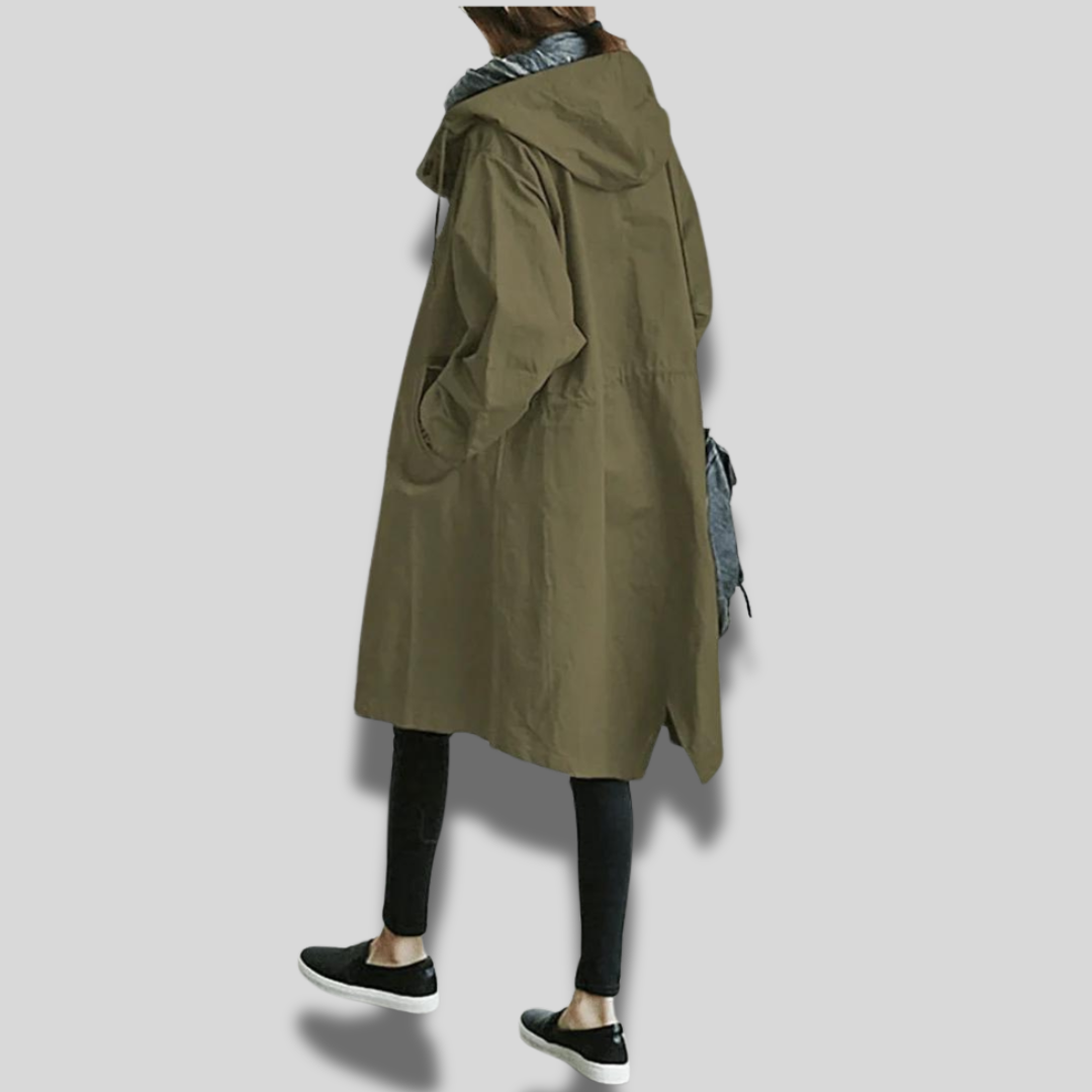 Wasserdichter Damenmantel mit Kapuze – Yasmina
