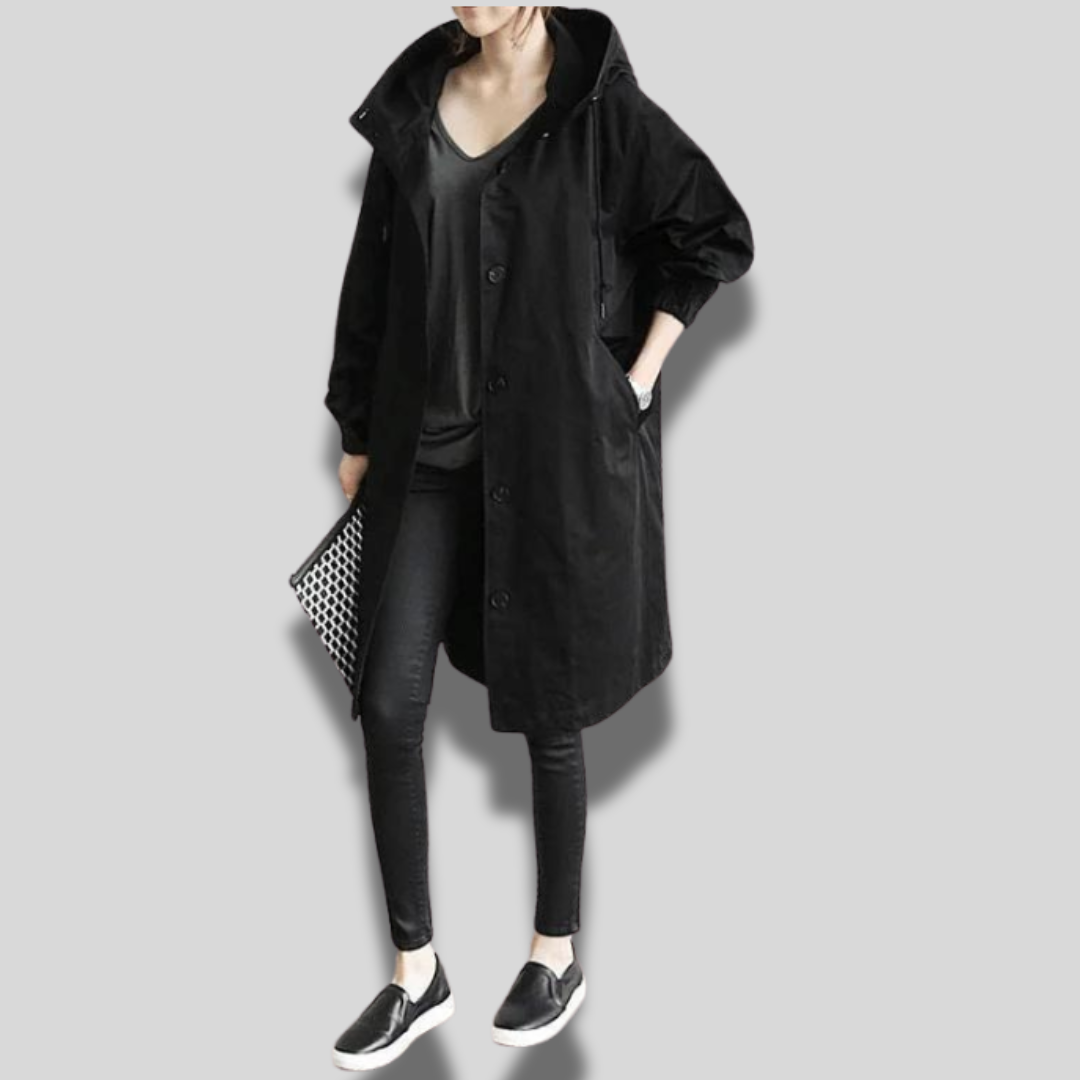 Wasserdichter Damenmantel mit Kapuze – Yasmina