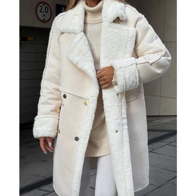 Krohn-e | Kuscheliger Mantel mit Shearling Futter in Übergröße