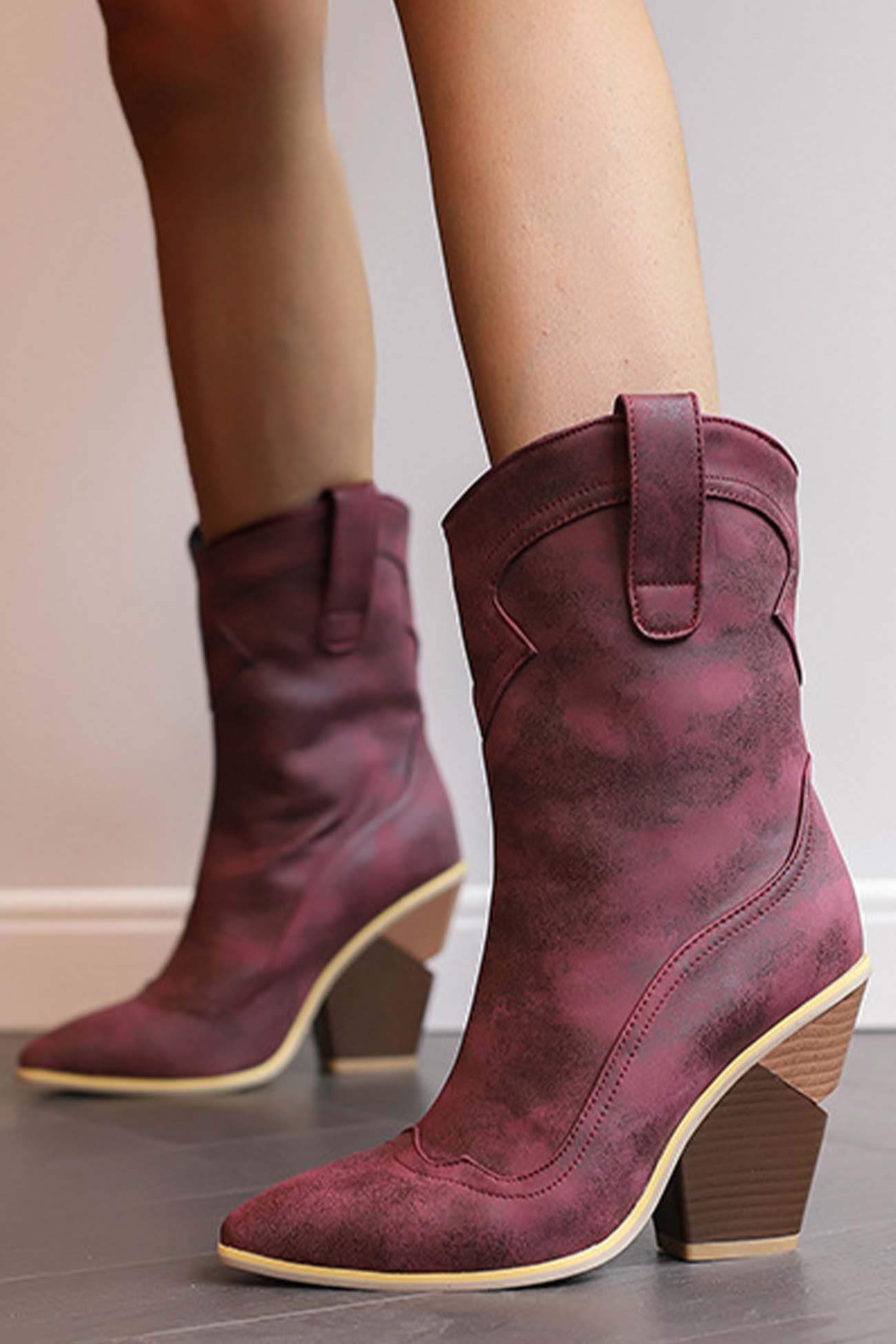 Krohn-e | Spitz Zulaufende Western-Stiefel Bis Zur Wade