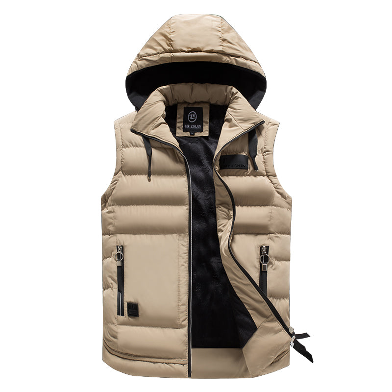 Gepolsterte Herren-Winterweste mit Kapuze - Macky