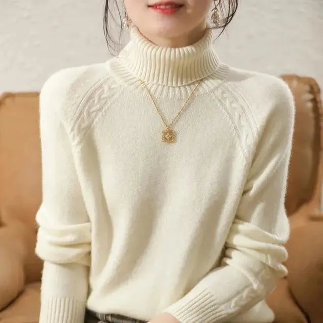 Krohn-e | Klassischer Rollkragenpullover Wollmischung Warm und Stilvoll