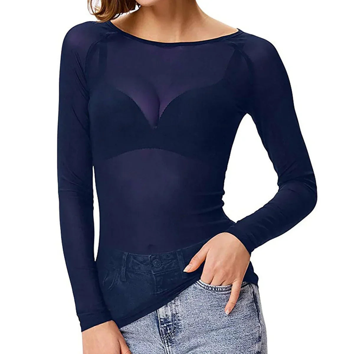 Fudus Langarm-Netzshirt