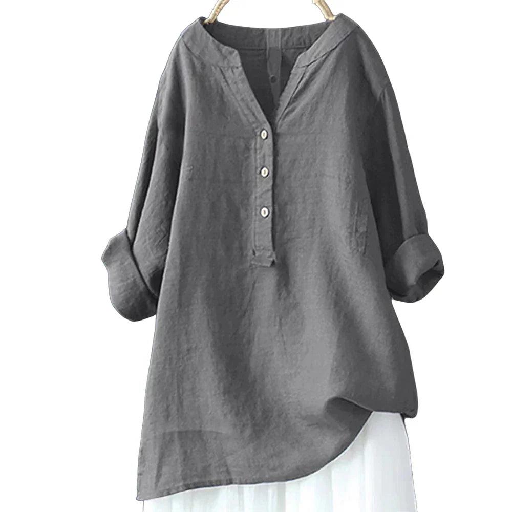 Fudus Designer Long-Sleeve Linen Shirt 5XL Blouse