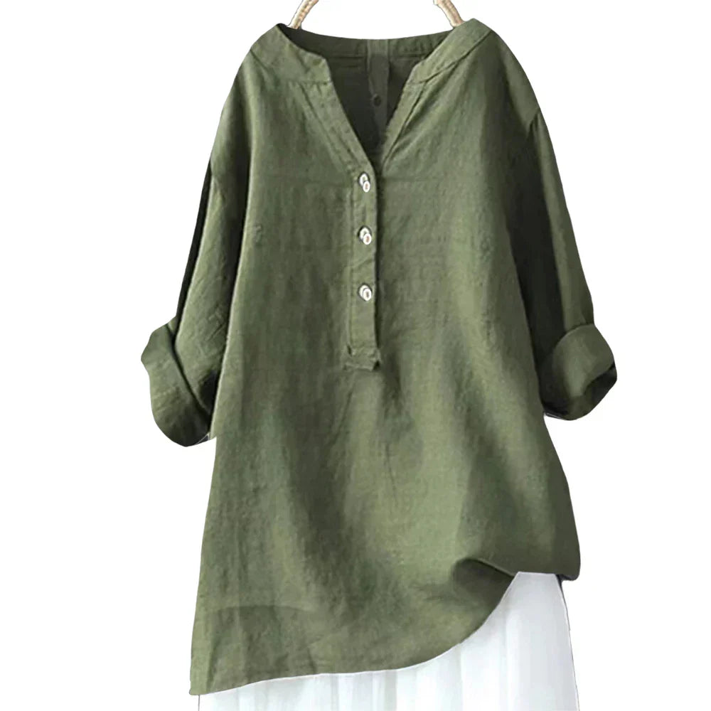Fudus Designer Long-Sleeve Linen Shirt 5XL Blouse