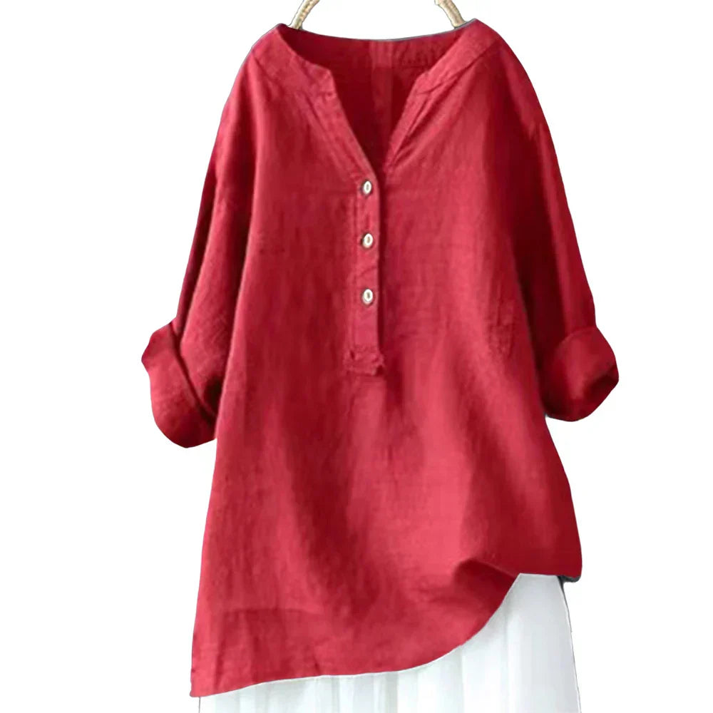 Fudus Designer Long-Sleeve Linen Shirt 5XL Blouse