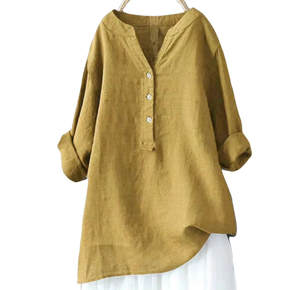 Fudus Designer Long-Sleeve Linen Shirt 5XL Blouse