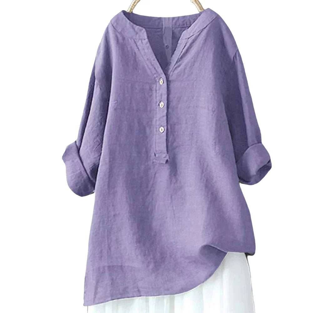 Fudus Designer Long-Sleeve Linen Shirt 5XL Blouse