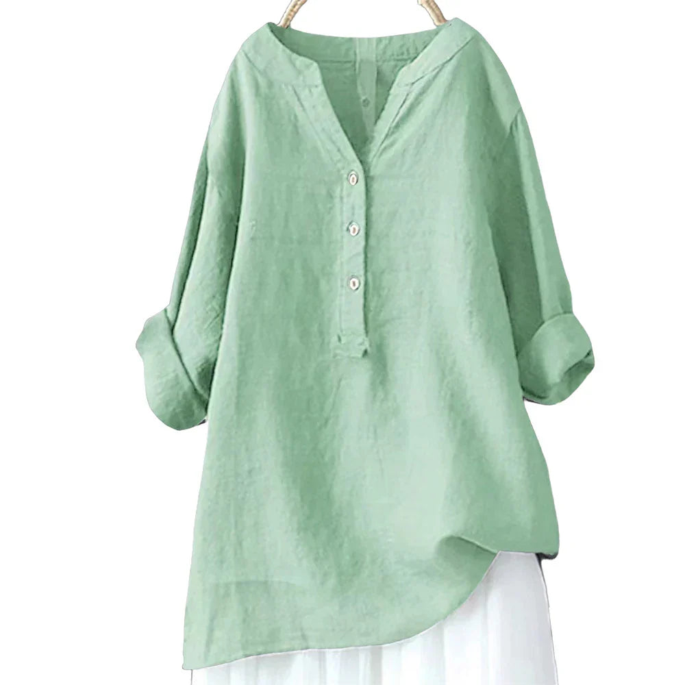 Fudus Designer Long-Sleeve Linen Shirt 5XL Blouse