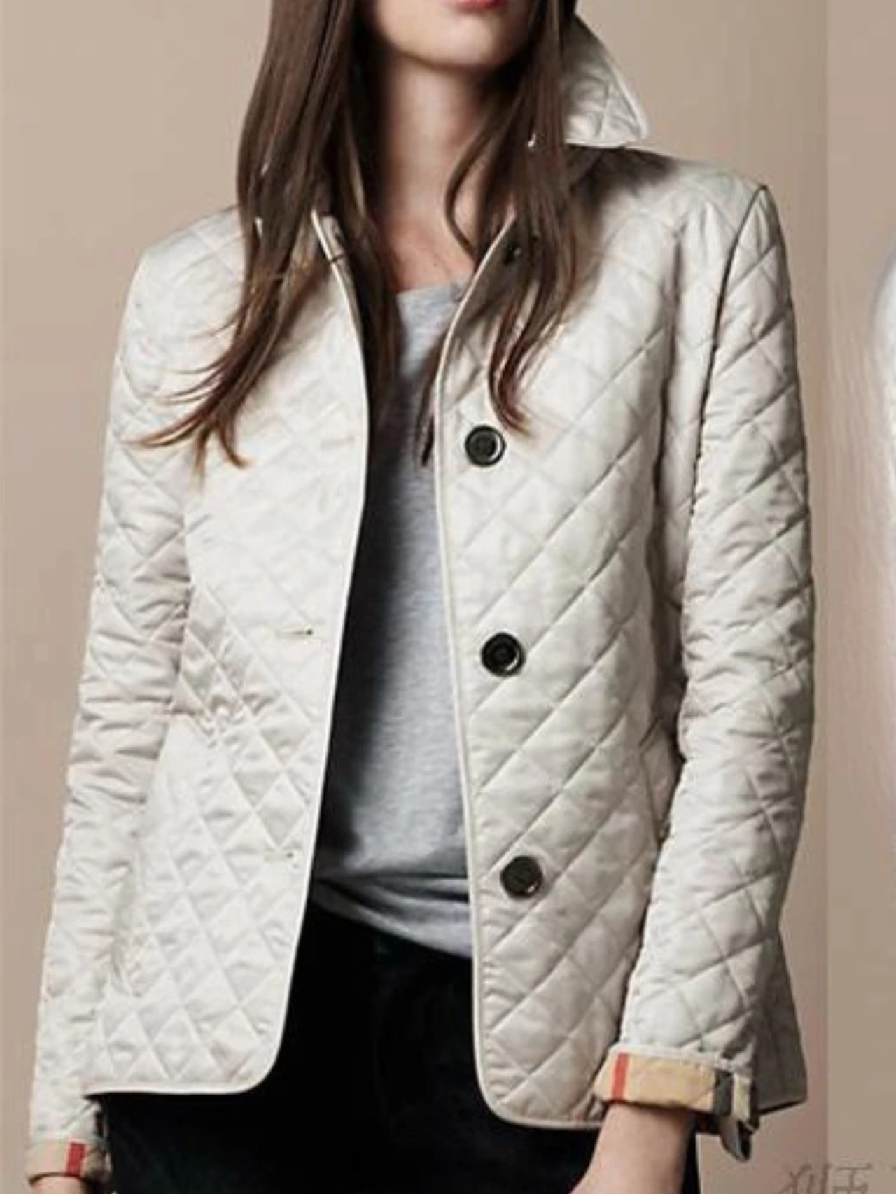 Krohn-e | Damen Freizeit Steppjacke mit umgeschlagenem Kragen